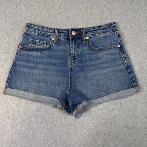 Wild Fable Denim Shorts Blue Womens Size 4 High-Rise Rolled Cuffed Relaxed Fit